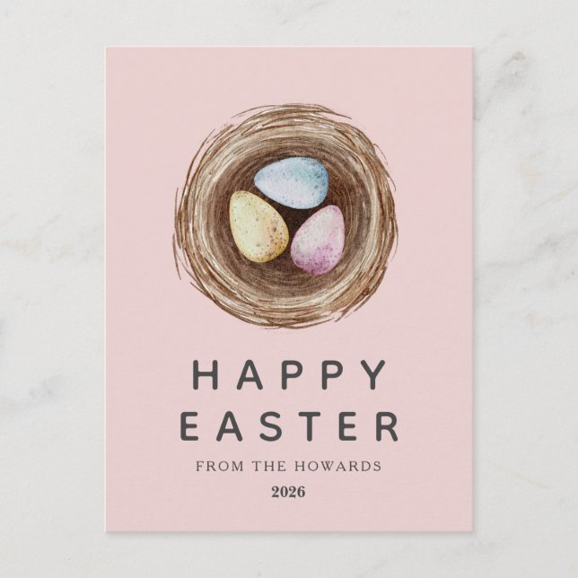 Cartes Pour Fêtes Annuelles Elegant Modern Simple Easter Eggs | Happy Easter (Devant)