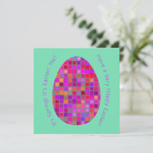 Cartes Pour Fêtes Annuelles Elégant moderne géométrique Oeuf de Pâques coloré