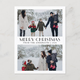 Cartes Pour Fêtes Annuelles Élégant moderne minimaliste Noël Famille 2 Photo