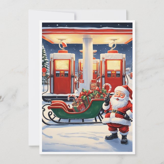 Cartes Pour Fêtes Annuelles Élégant moderne tendance non photo Santa Claus (Devant)