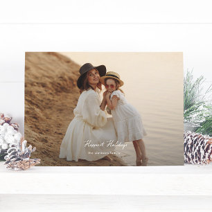 Cartes Pour Fêtes Annuelles élégant Noël abondance script photo heureux