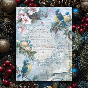 Cartes Pour Fêtes Annuelles Elégant Noël Bluebirds et collection de musique