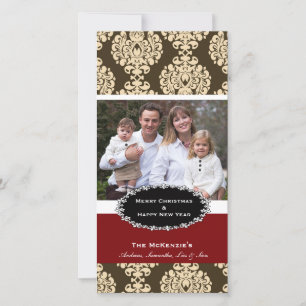 Cartes Pour Fêtes Annuelles Élégant Noël Brown Damask