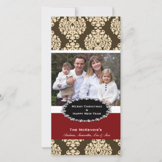 Cartes Pour Fêtes Annuelles Élégant Noël Brown Damask