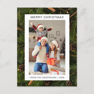 Cartes Pour Fêtes Annuelles Élégant Noël minimal Famille moderne 1 photo