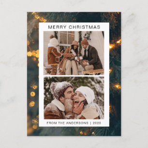 Cartes Pour Fêtes Annuelles Élégant Noël minimal Famille moderne 2 Photo