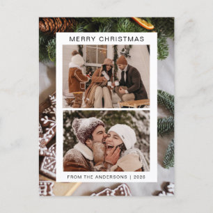 Cartes Pour Fêtes Annuelles Élégant Noël minimal Famille moderne 2 Photo