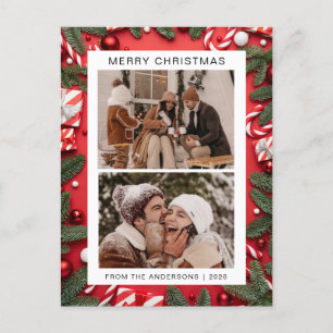 Cartes Pour Fêtes Annuelles Élégant Noël minimal Famille moderne 2 Photo