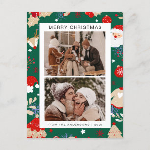 Cartes Pour Fêtes Annuelles Élégant Noël minimal Famille moderne 2 Photo