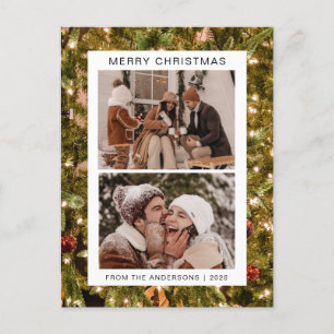 Cartes Pour Fêtes Annuelles Élégant Noël minimal Famille moderne 2 Photo