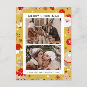 Cartes Pour Fêtes Annuelles Élégant Noël minimal Famille moderne 2 Photo