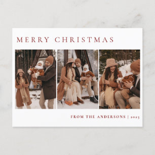 Cartes Pour Fêtes Annuelles Élégant Noël minimal Famille moderne 3 Photo