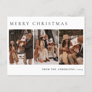 Cartes Pour Fêtes Annuelles Élégant Noël minimal Famille moderne 3 Photo