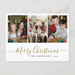 Cartes Pour Fêtes Annuelles Élégant Noël minimal   Famille moderne 3 Photo
