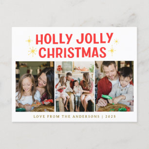 Cartes Pour Fêtes Annuelles Élégant Noël minimal Famille moderne 3 Photo