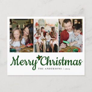 Cartes Pour Fêtes Annuelles Élégant Noël minimal   Famille moderne 3 Photo