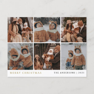 Cartes Pour Fêtes Annuelles Élégant Noël minimal Famille moderne 6 Photo