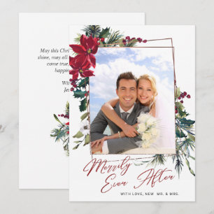 Cartes Pour Fêtes Annuelles Élégant Noël Poinsettia Photo Grey