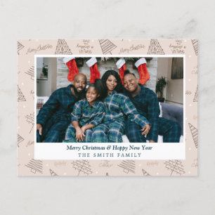 Cartes Pour Fêtes Annuelles Élégant Noël rose pâle avec photo