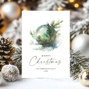 Cartes Pour Fêtes Annuelles Élégant Noël Sage Green Ornament Salutation