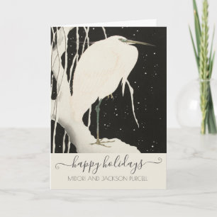 Cartes Pour Fêtes Annuelles Élégant Oiseau Blanc En Hiver Noël