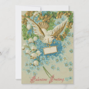Cartes Pour Fêtes Annuelles Élégant oiseau vintage de Saint-Valentin