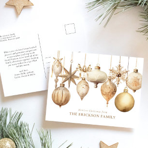 Cartes Pour Fêtes Annuelles Elégant or de Noël Aquarelle