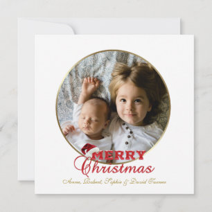 Cartes Pour Fêtes Annuelles Élégant or Joyeux script de Noël Monogramme photo