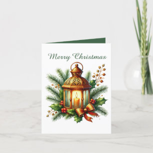 Cartes Pour Fêtes Annuelles Élégant or Noël ajouter le message lanterne