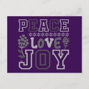 Cartes Pour Fêtes Annuelles Elégant Paix Amour Joie Violet Noël