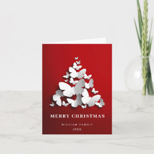 Cartes Pour Fêtes Annuelles Elégant papillon Monarque Noël Arbre de voeux