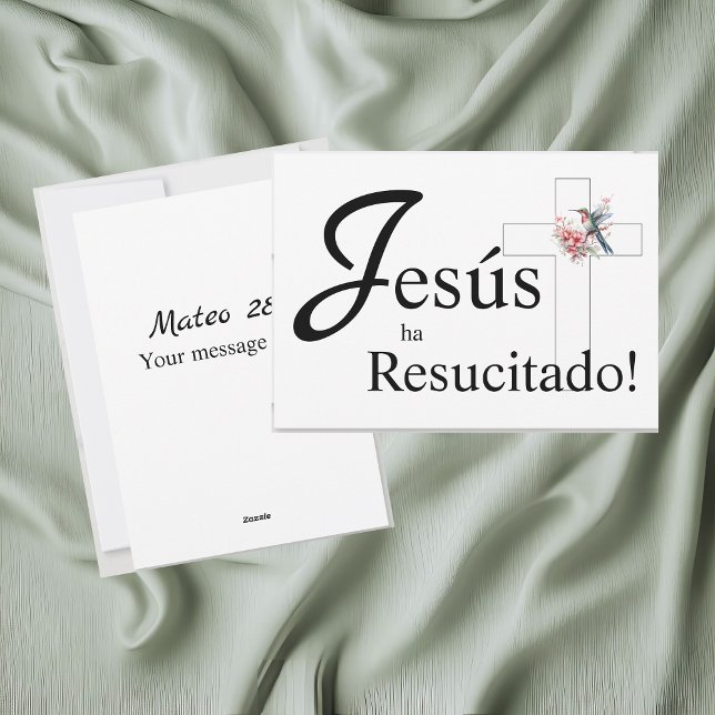 Cartes Pour Fêtes Annuelles Elégant Pâques "Jesús ha resucitado" espagnol ("Jesús ha resucitado" easter Christian greetings flat card, personalized Spanish text, & verse)