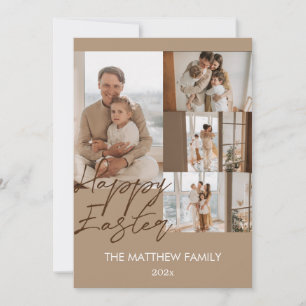 Cartes Pour Fêtes Annuelles élégant Pâques moderne, famille quatre photo colla