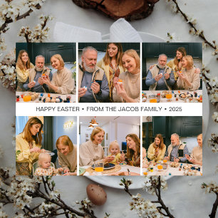 Cartes Pour Fêtes Annuelles élégant Pâques moderne, famille Six photo collage