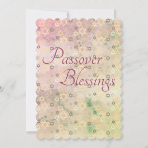 Cartes Pour Fêtes Annuelles Élégant Pastel Passover Bénédictions Étoile de Dav