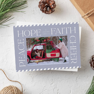 Cartes Pour Fêtes Annuelles Elegant Peace Hope Faith Cheer Christmas Photo