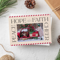Elegant Peace Hope Faith Cheer Christmas Photo