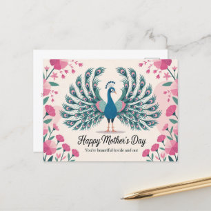 Cartes Pour Fêtes Annuelles Elégant Peacock Fête des mères Amoureux des animau
