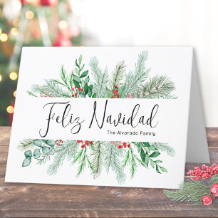 Cartes Pour Fêtes Annuelles Élégant pin botanique Noël Feliz Navidad