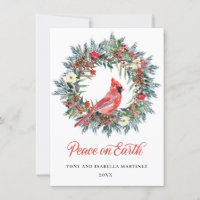 Élégant Pine Holly Serre de Noël Cardinal Rouge