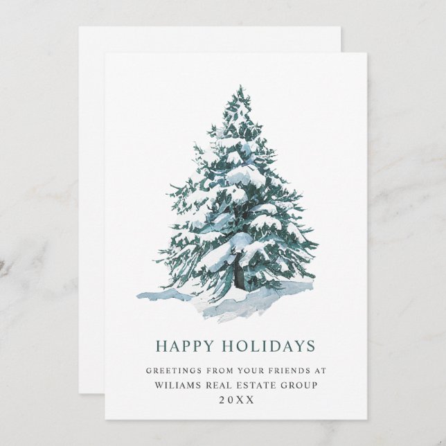 Cartes Pour Fêtes Annuelles Elégant Pine Tree Noël Accueil d'entreprise (Devant / Derrière)