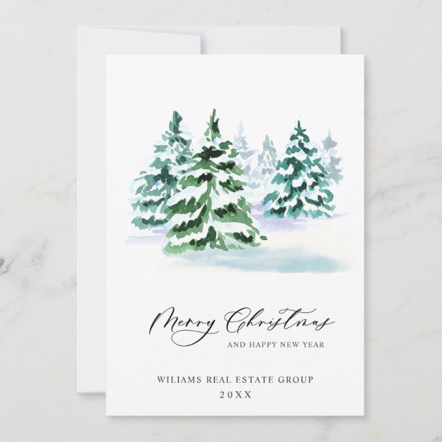Cartes Pour Fêtes Annuelles Elégant Pine Tree Noël Accueil d'entreprise (Devant)