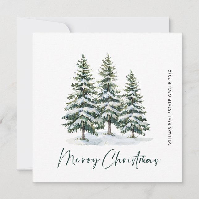 Cartes Pour Fêtes Annuelles Elégant Pine Tree Noël Accueil d'entreprise (Devant)