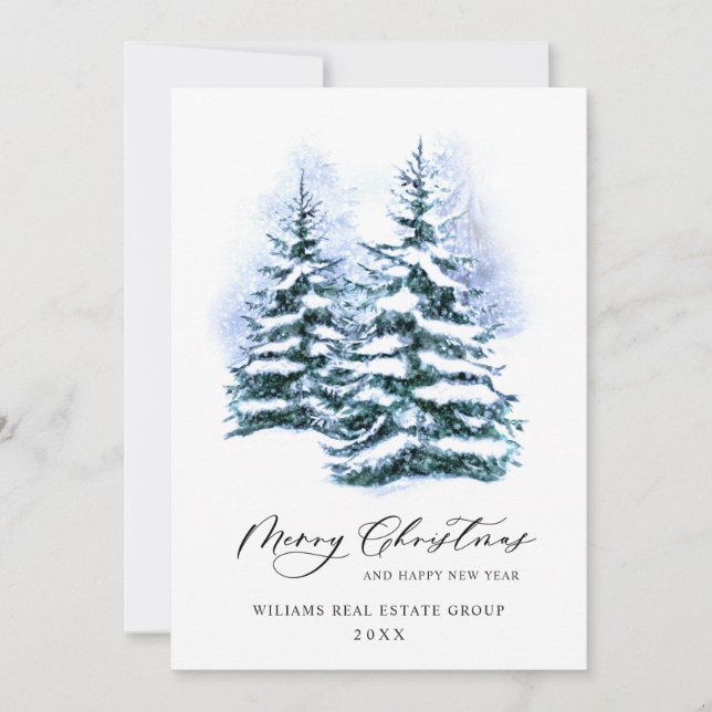 Cartes Pour Fêtes Annuelles Elégant Pine Tree Noël Accueil d'entreprise (Devant)