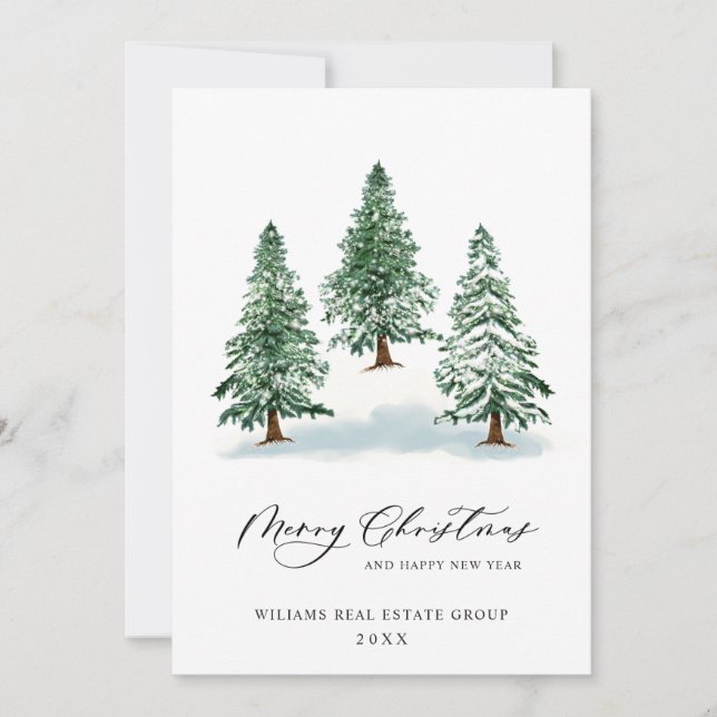 Cartes Pour Fêtes Annuelles Elégant Pine Tree Noël Accueil d'entreprise (Devant)