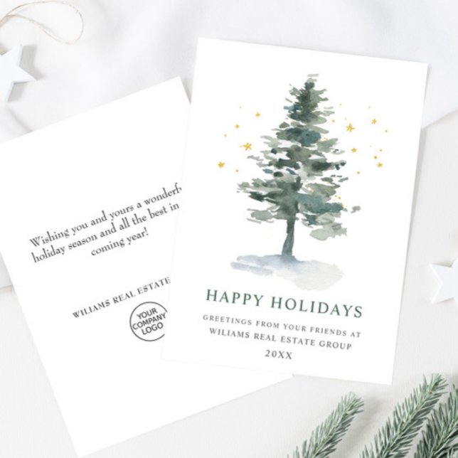 Cartes Pour Fêtes Annuelles Elégant Pine Tree Noël Accueil d'entreprise (Créateur téléchargé)