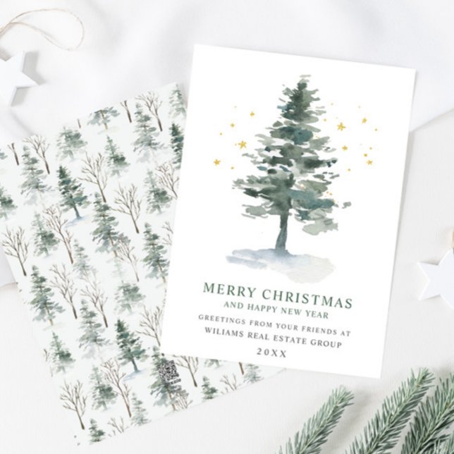 Cartes Pour Fêtes Annuelles Elégant Pine Tree Noël Accueil d'entreprise (Créateur téléchargé)