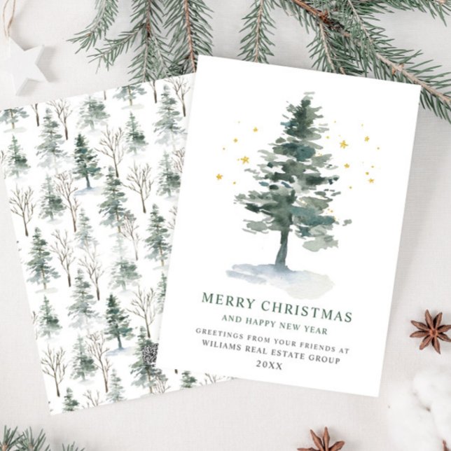 Cartes Pour Fêtes Annuelles Elégant Pine Tree Noël Accueil d'entreprise (Créateur téléchargé)