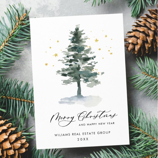 Cartes Pour Fêtes Annuelles Elégant Pine Tree Noël Accueil d'entreprise (Créateur téléchargé)