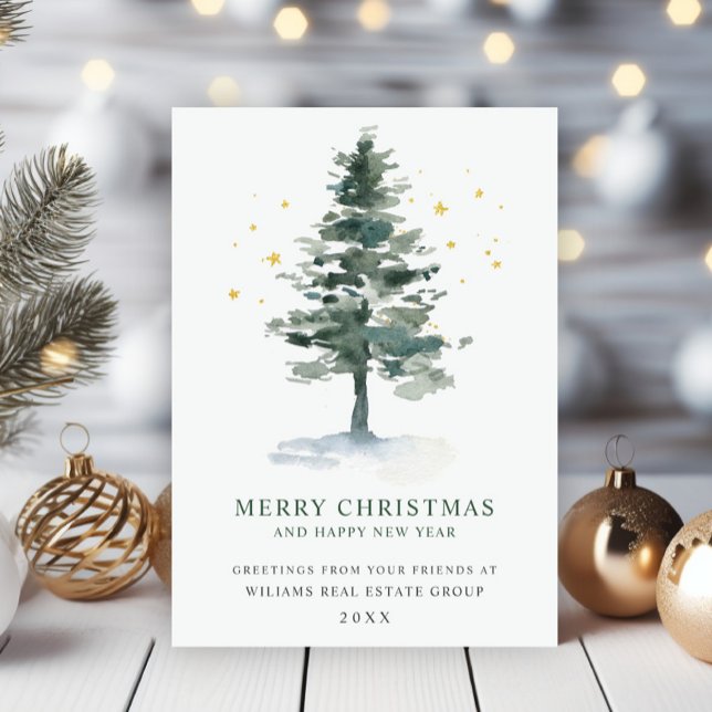 Cartes Pour Fêtes Annuelles Elégant Pine Tree Noël Accueil d'entreprise (Créateur téléchargé)